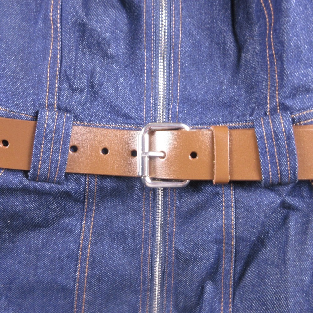 Nicholas Dress Womens 0 Blue Denim Andri Utility Apron Mini Belted Zip - Picture 3 of 12